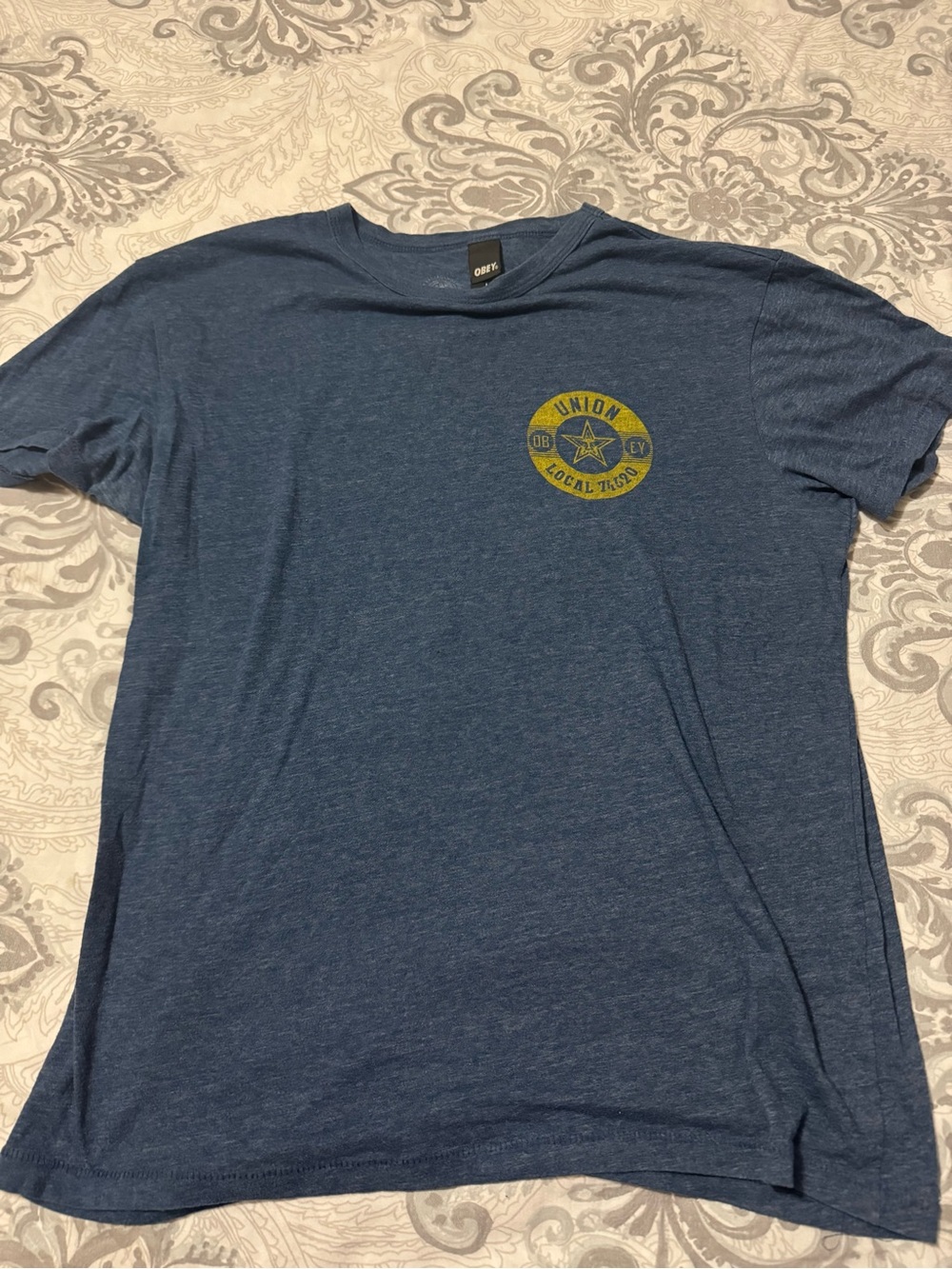 Obey Union Local Graphic Pocket-Print Men's T-Shirt - Blue